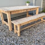 Sanded wood farm bench