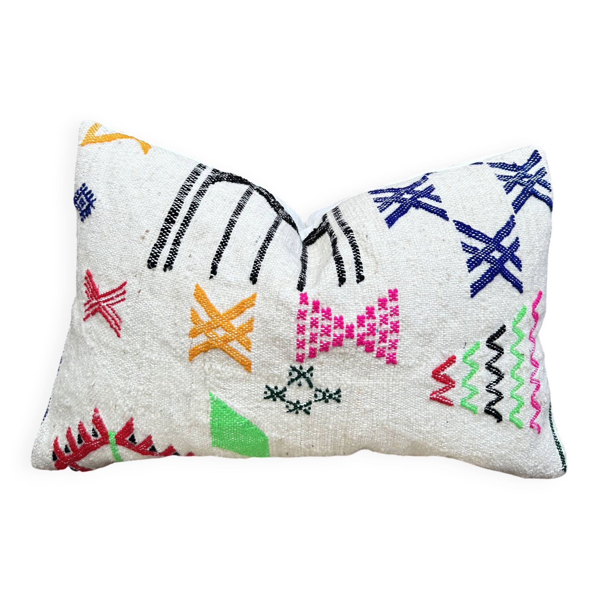 Handmade cushion cover in Berber wool Moroccan Kilim cushion 60x40