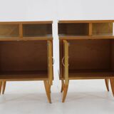 1960s Pair of Nightstands in Ash Finish , Italy