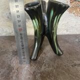 Vase vintage tripode céramique soliflore ancien