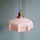 Trio of Art Deco pendant lights in colored opaline glass, 1930s