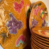 Old barbotine dessert service