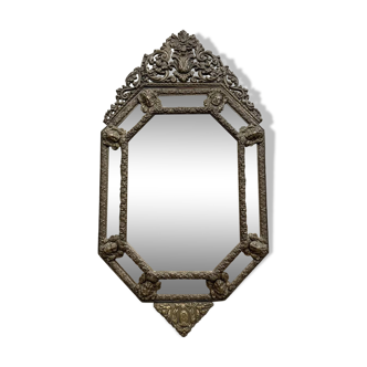 Mirror with embossed brass glazing beads, Napoleon III period, circa 1850