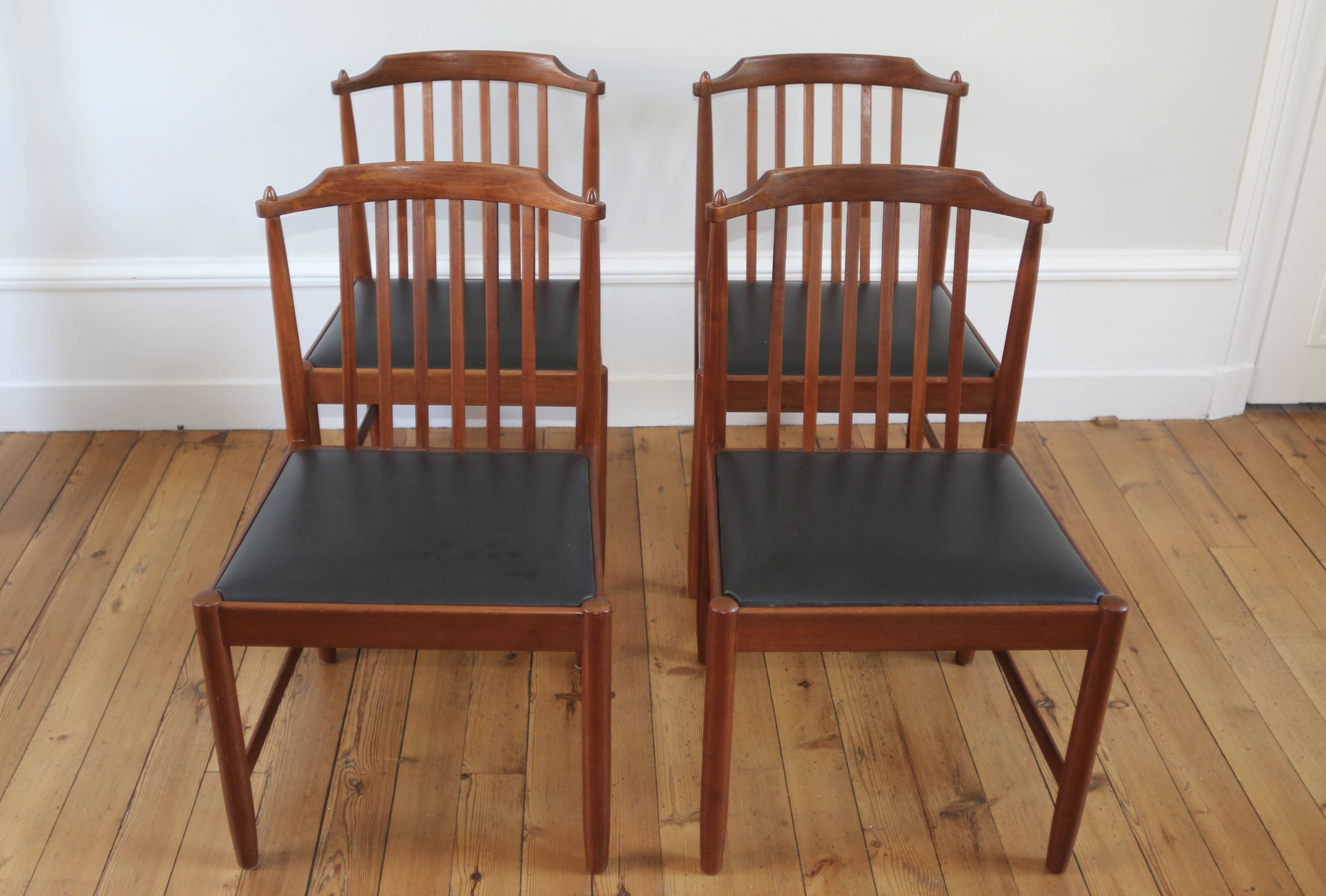 Set of 4 vintage Scandinavian teak Breox chairs, 1960