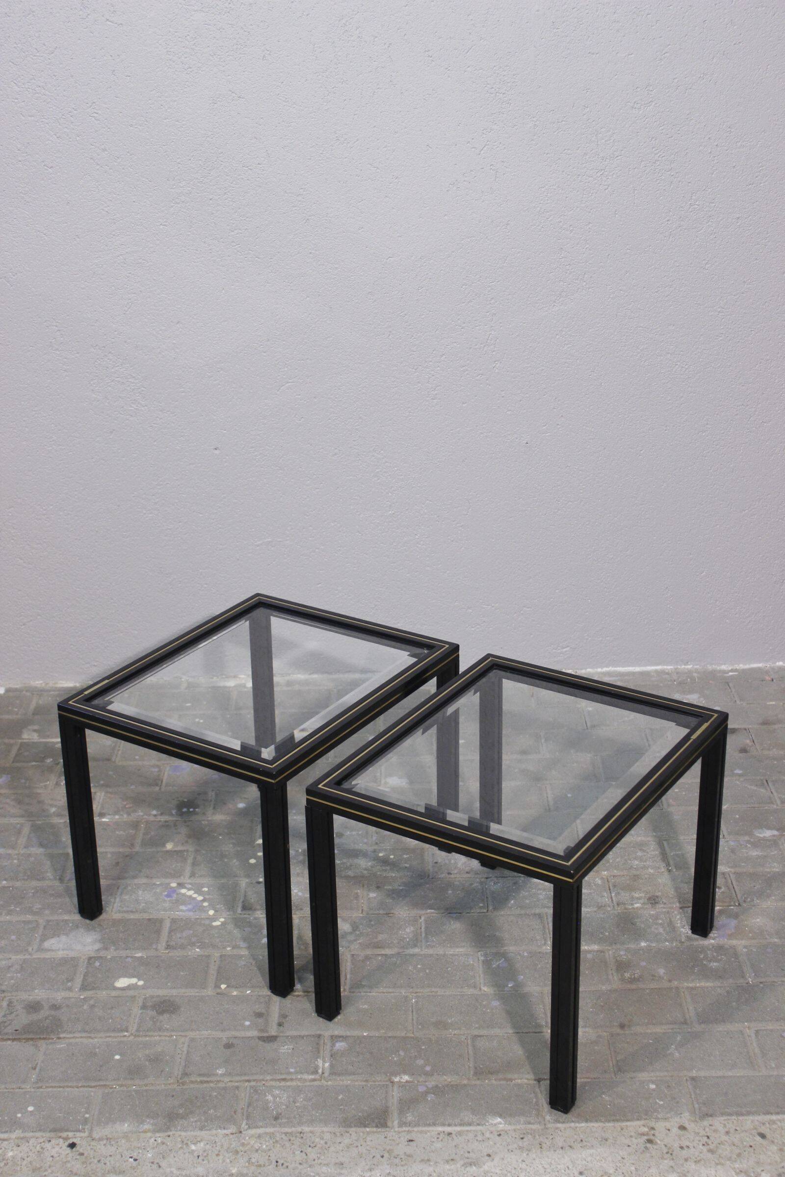 Pair of Pierre Vandel Paris side tables, 1970s