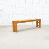 Vintage solid elm bench for Maison Regain