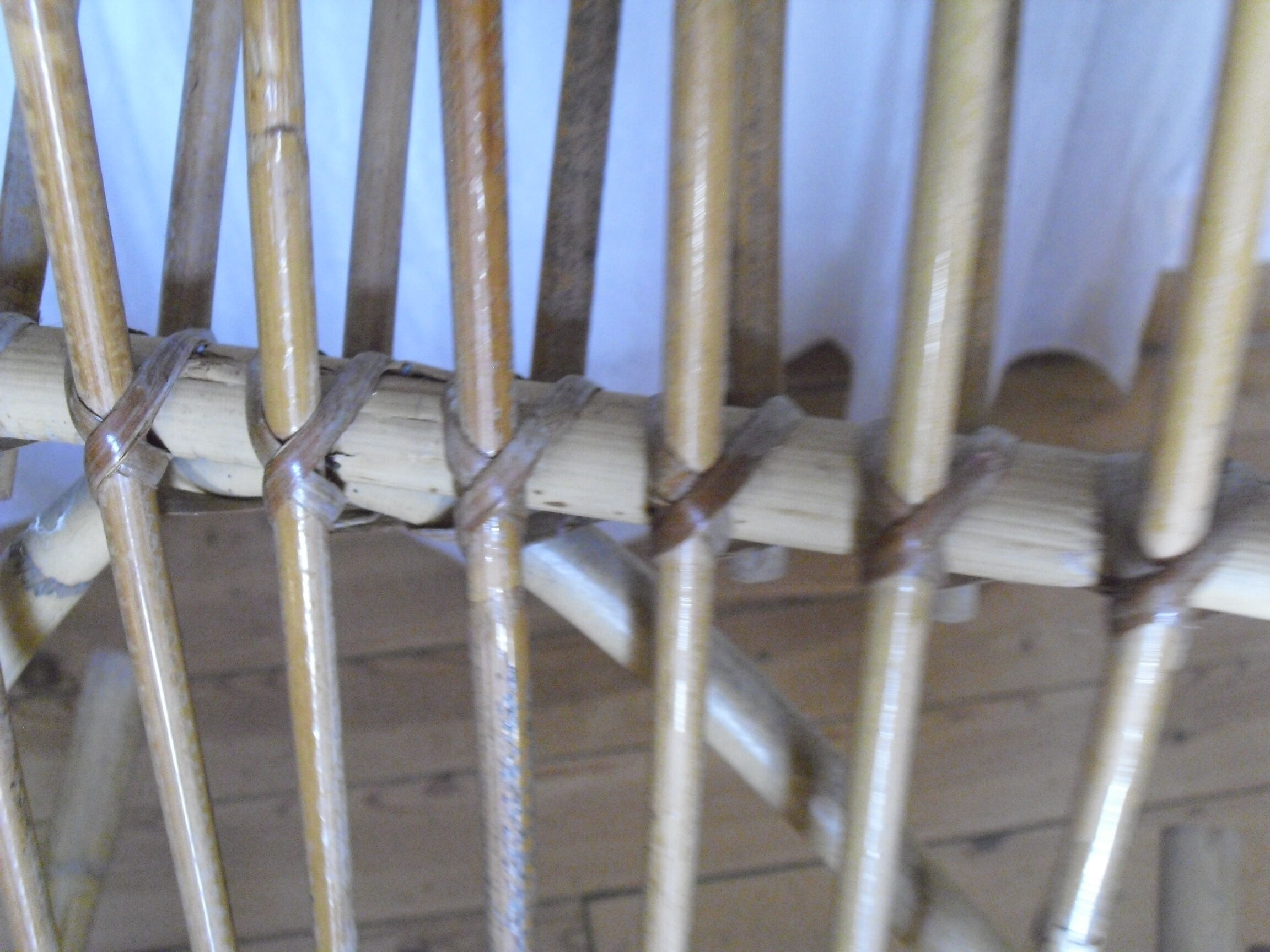 Rocking chair rattan and bamboo sixties