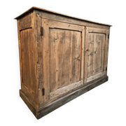 Antique French work cabinet in pine with two doors – rustic country style