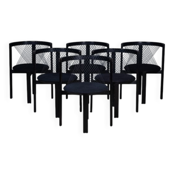 String Chairs by Niels Jørgen Haugesen for Tranekær Furniture, Denmark, 1980s, Set of 6