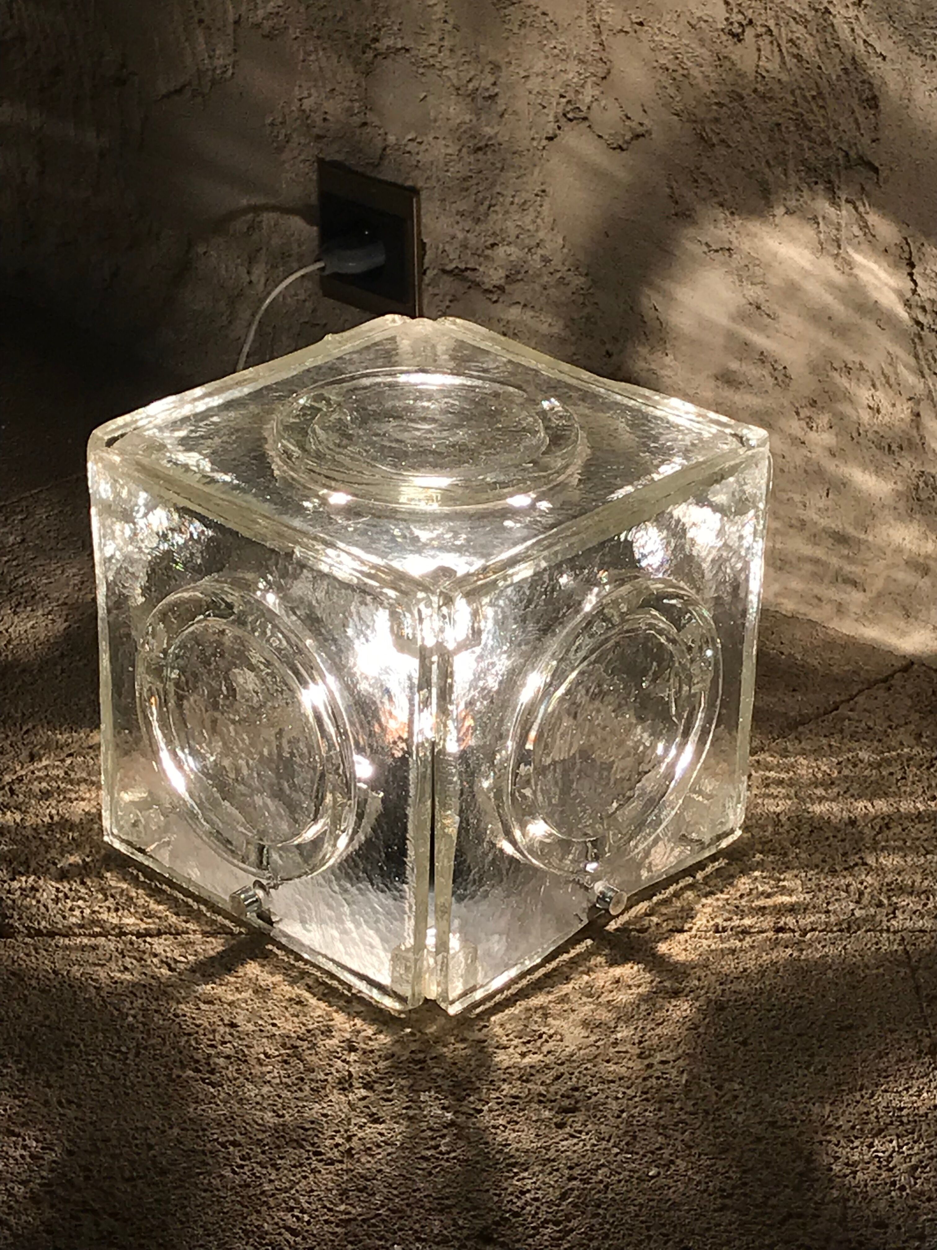 Albano poli luminous cube for poliarte, italy 1968
