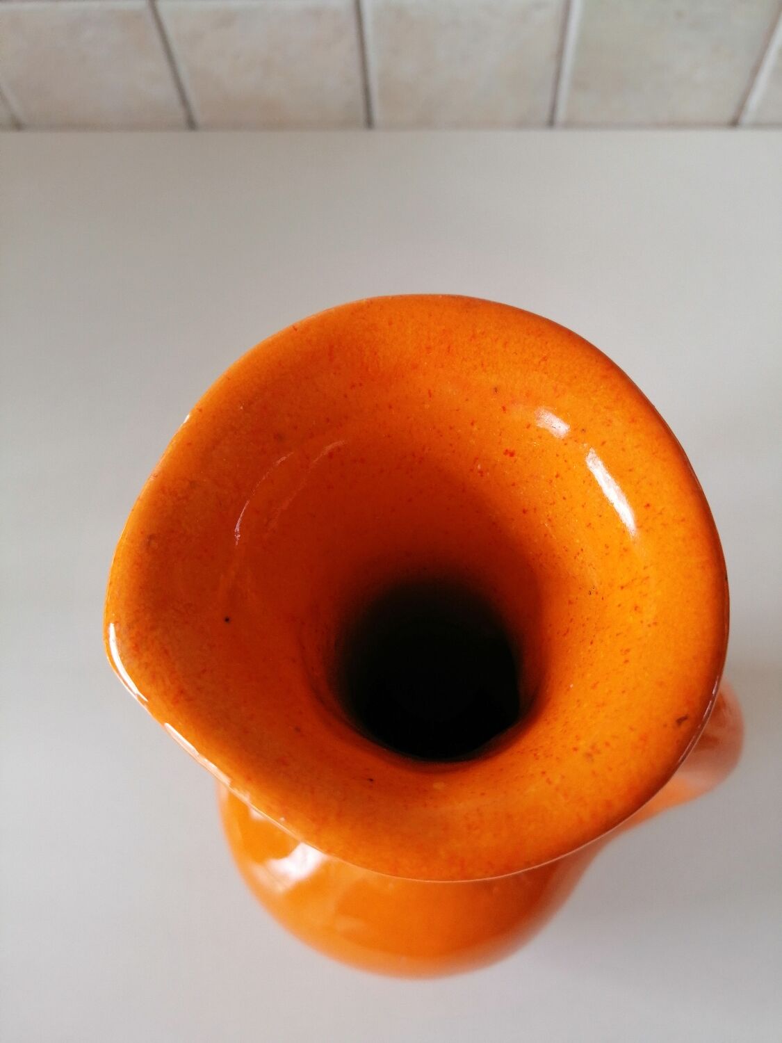 Orange terracotta vase