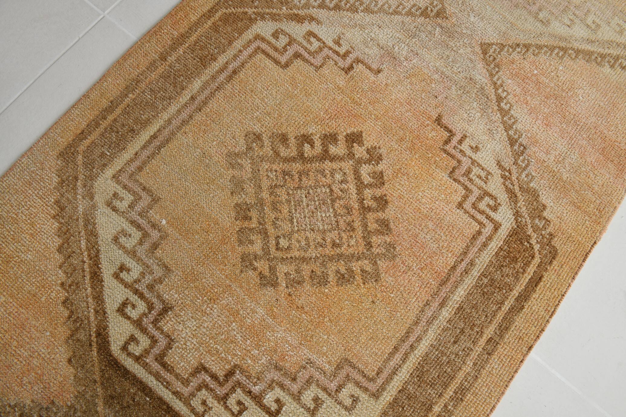 Vintage Runner Rug, 3x13 Long Faded Rug, Runner Rug, 84x398Cm