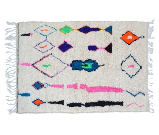 Colorful Berber carpet 207 x 128cm