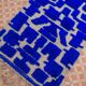 Moroccan Berber Klein blue hallway rug with reliefs