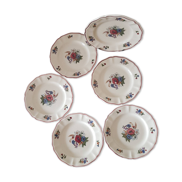 Set of 6 dessert plates, Sarreguemines Agreste