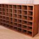 Old professional piece of furniture - postal sorting with 48 lockers in Burmese teak