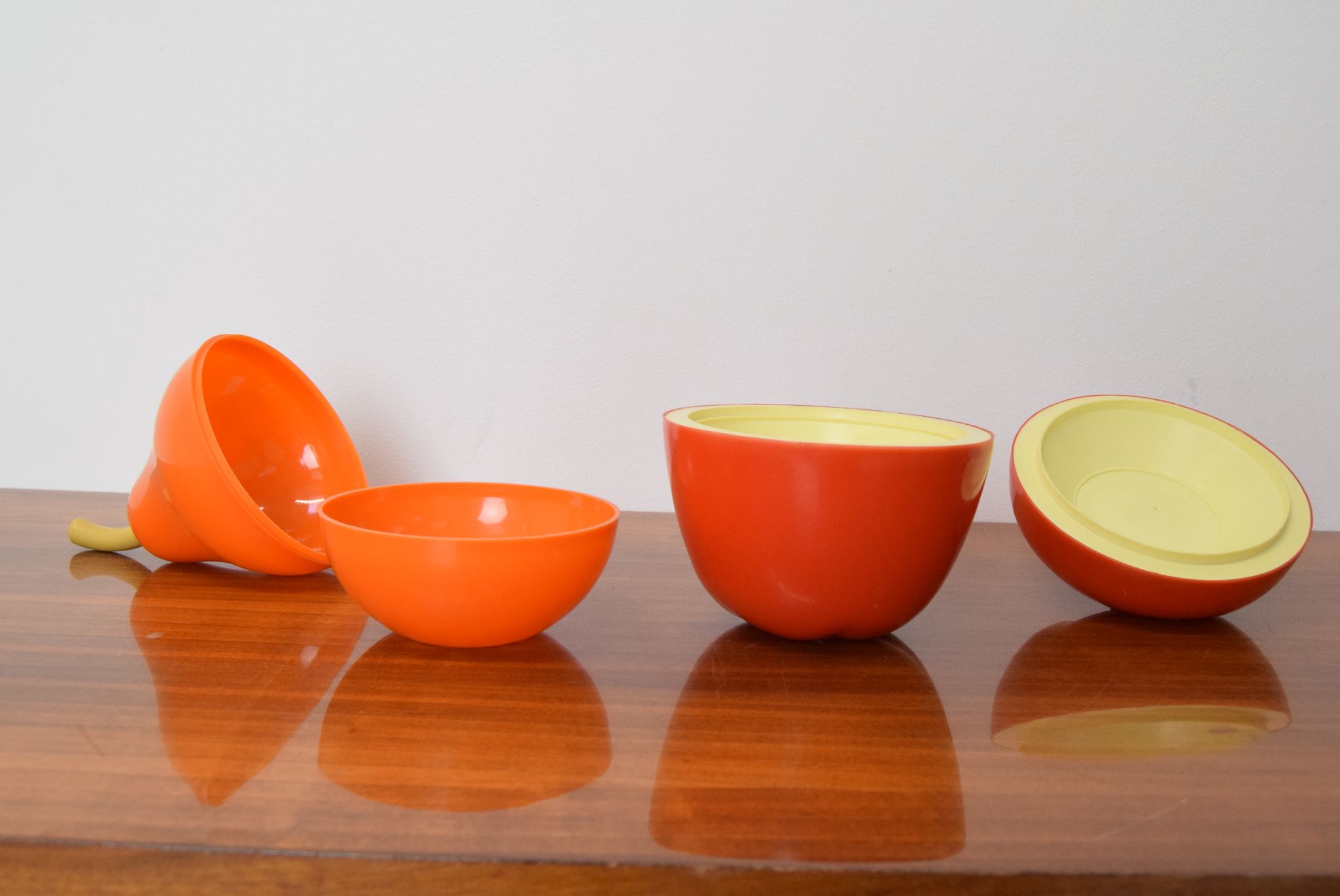 Set of mid-century plastic boxes,1970's