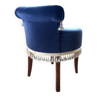 Siège tabouret pouf vintage velours qualité