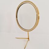 Mid century vanity brass  table mirror von vereinigte werkstätten münchen germany 1960s