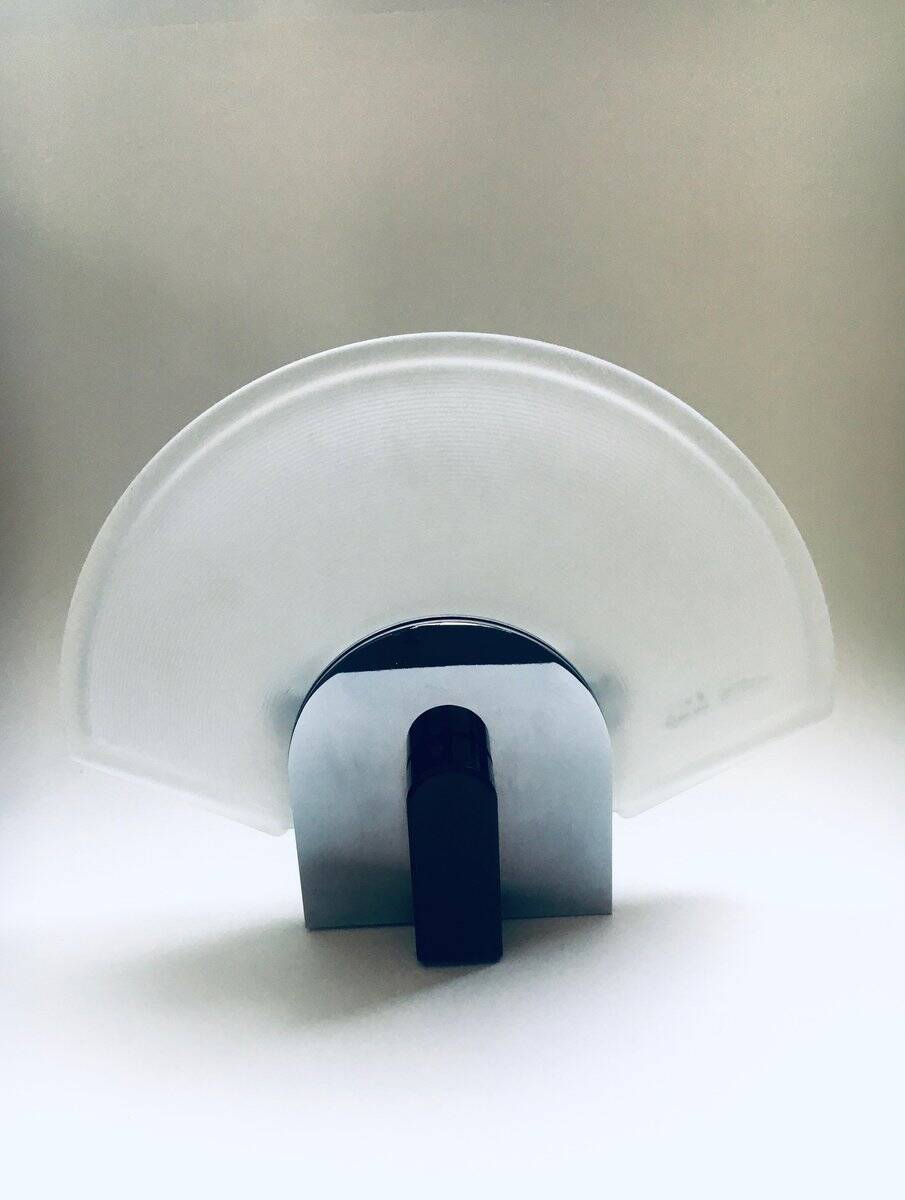 Postmodern Frosted Glass Sconce Wall Lamp from Metalarte, Spain, 1980s