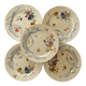5 assiettes terre de fer polychrome hb Choisy le roi