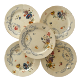 5 plates polychrome iron earth HB Choisy Le Roi