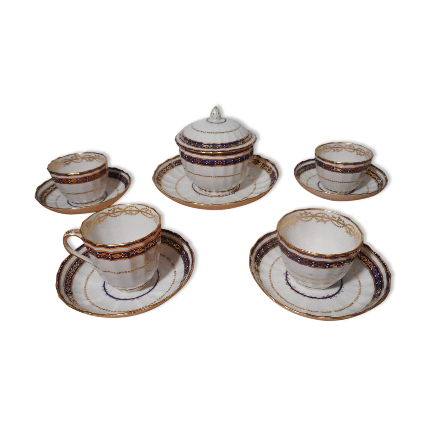 English porcelain cup service ROYAL CROWN DERBY 19th century