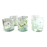 Verres à eau mouchetés multicolores