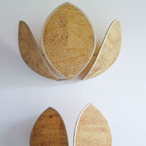 Wall light cork lotus flower