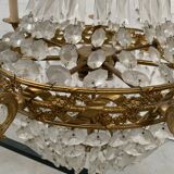20th century bronze basket chandelier with tassels