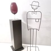 Vintage Crimson Hand-Blown Glass Vase, Empoli, Italy
