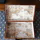 Vintage suitcase "World Map" restored 54,5x32x17,5 cm