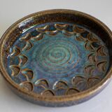 Ceramic plate in modernist art by Michael Andersen, Denmark, 1960s.