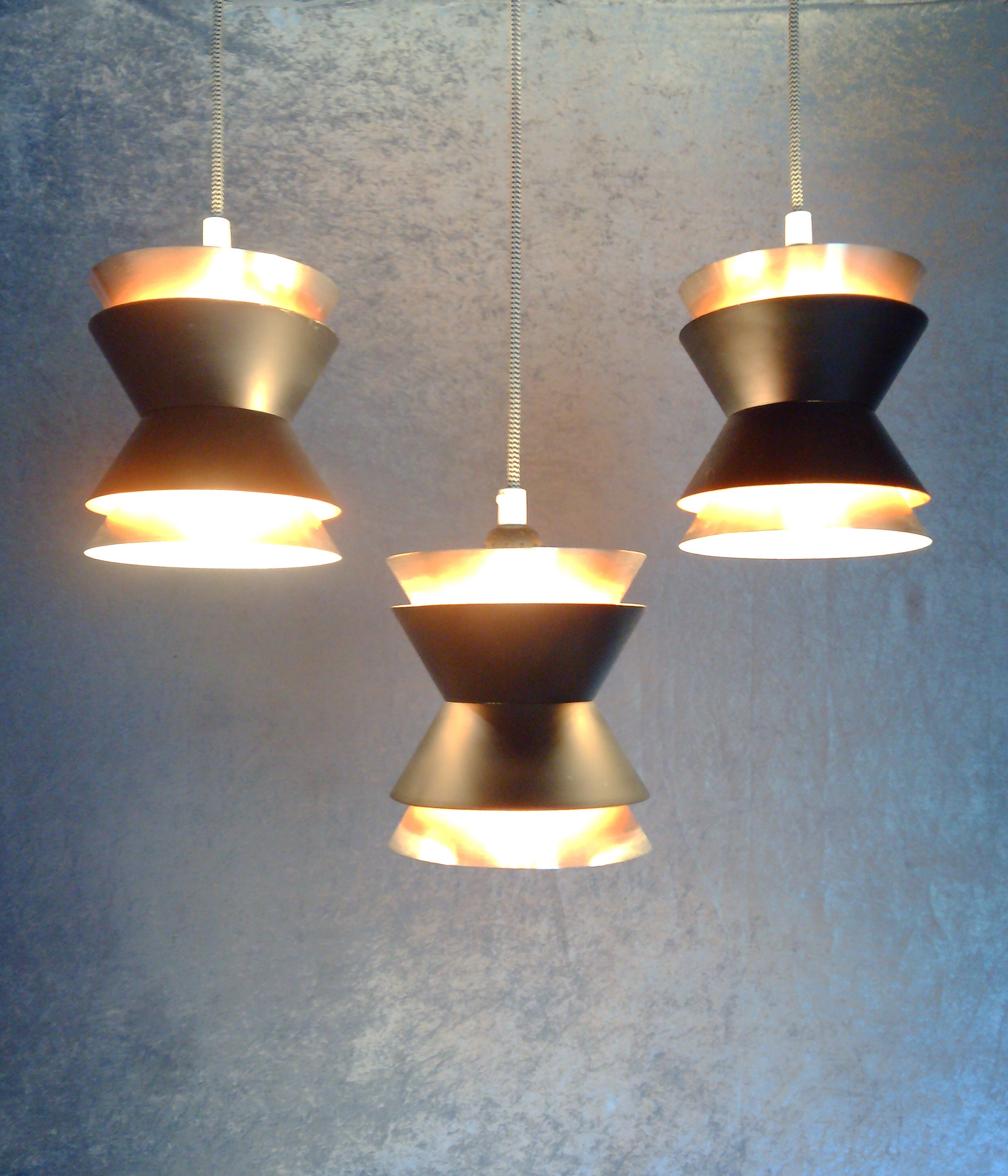 3 Trava pendants by Carl Thore for Granhaga Metallindustri. Sweden. 1960/70's