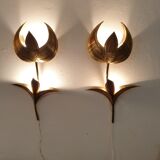 Brass flower sconces