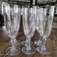 Set of 6 vintage champagne flutes in chiseled crystal