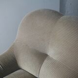 Pair of armchairs "space age". Beige corduroy velvet. France, circa 1970