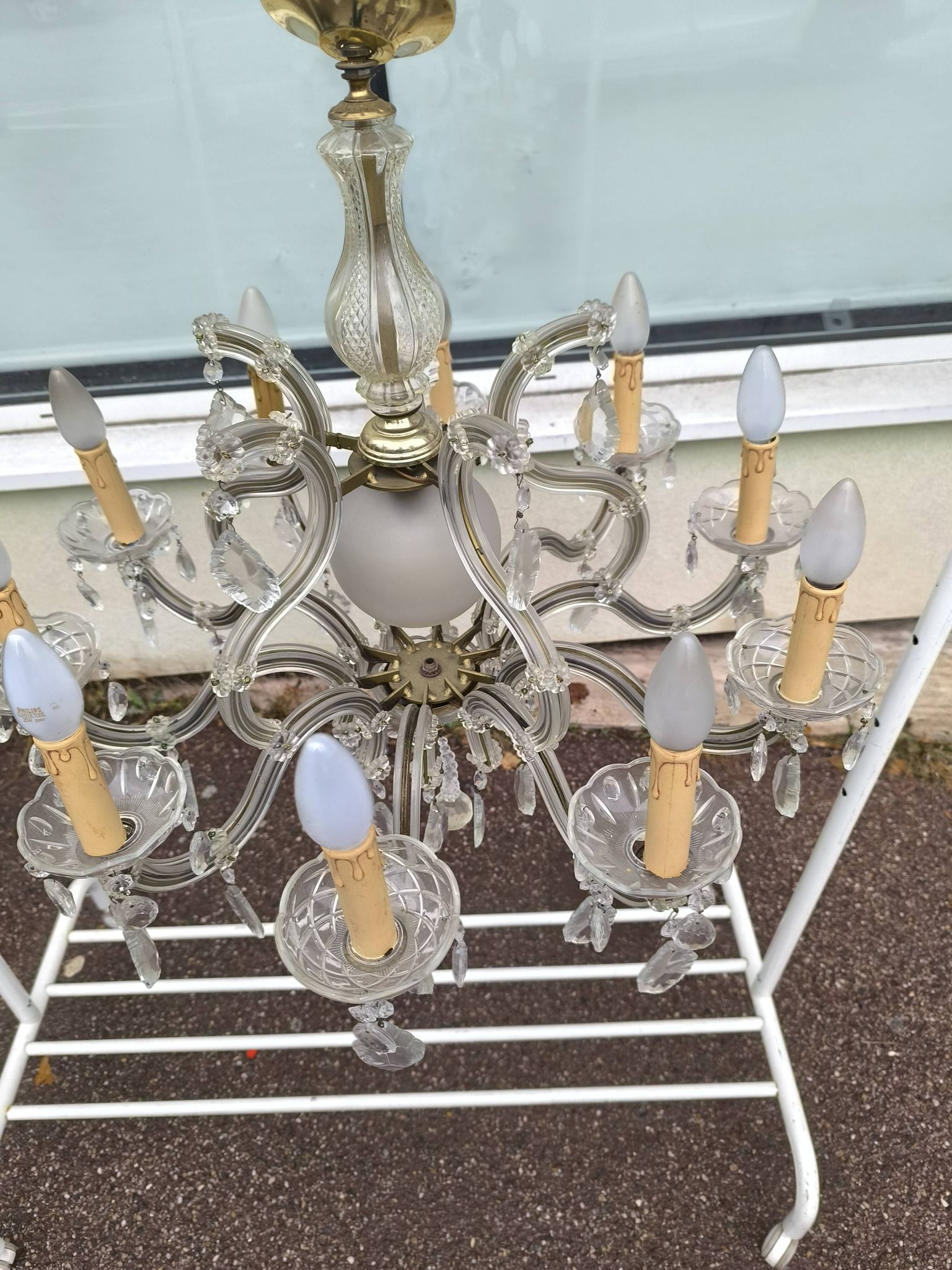 10-branch glass tassel chandelier