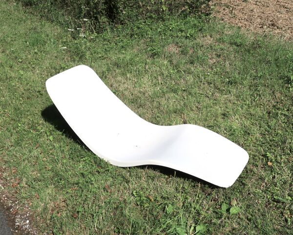 Transat chaise longue de Charles Zublena en fibre de verre, années 60