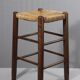 Tabouret paillé vintage design style Charlotte Perriand 1970s
