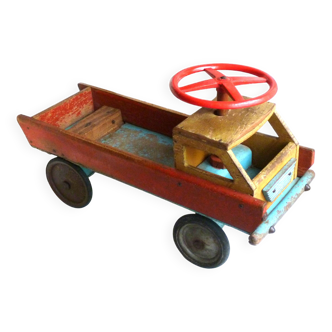 Toy, decorative painted wooden truck, early 20th century