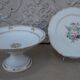 Compotier and plate painted porcelain Old Paris XIXth
