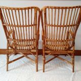 Paire de fauteuils en rotin