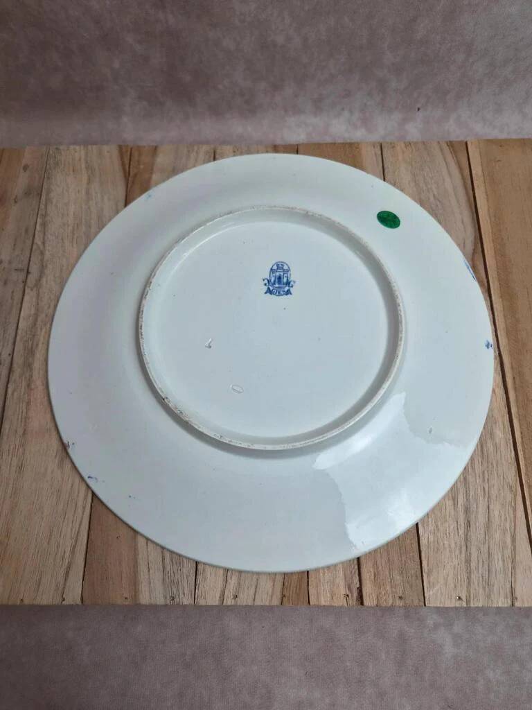 Old flat plate Gien 1860-1871 – blue earthenware decoration – 19th century
