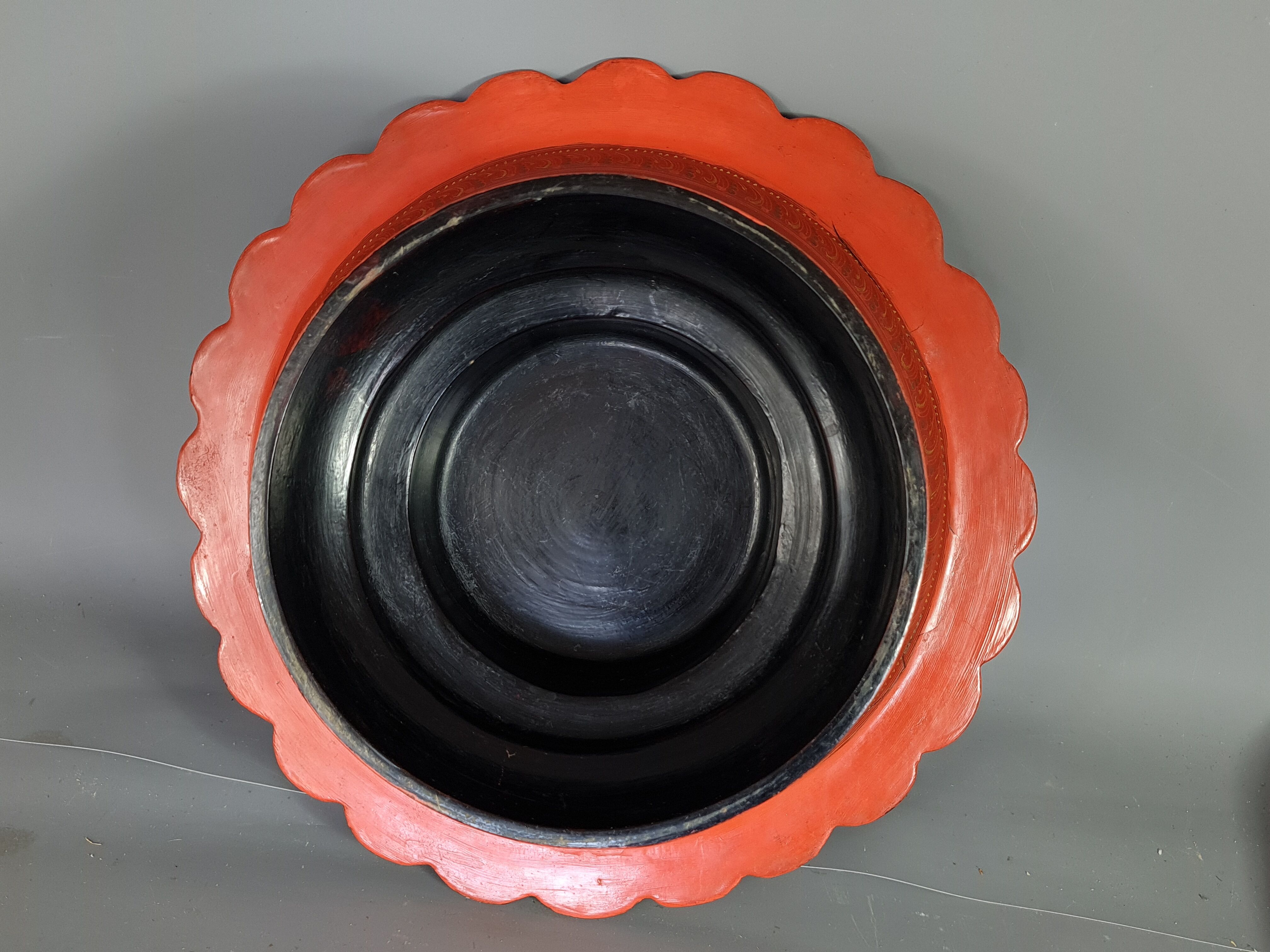 Old spice box or silent servant covered bamboo lacquered Burma.