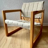 Iconic set of 2 safari armchairs by karin mobring and their coffee table – vintage ikea design in solid pine, vintage