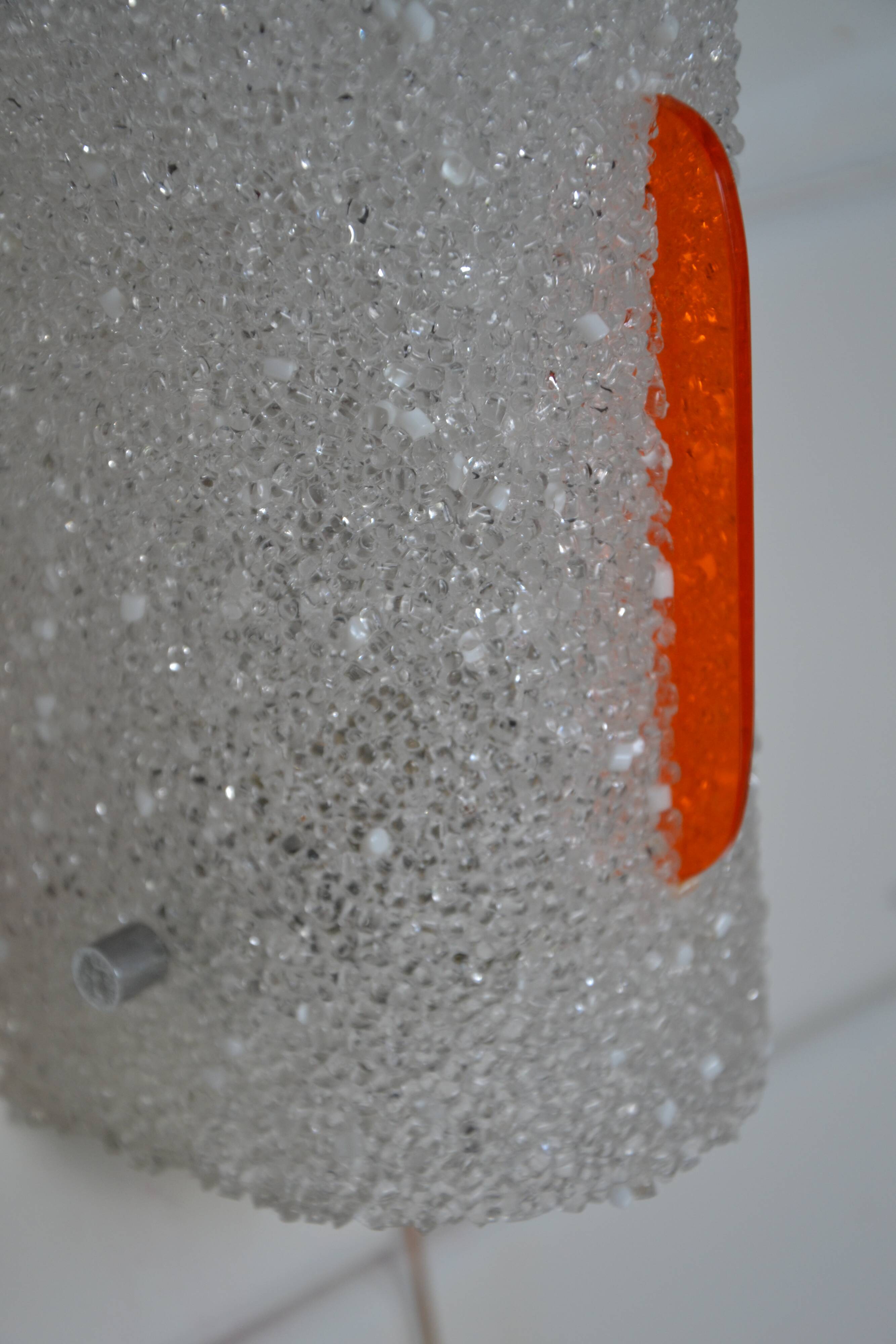 2 orange perspex and plexiglass wall lights from the 60s-70s.