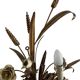 Vintage wheat 'golden' wall light with flowers: french style