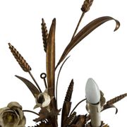 Vintage wheat 'golden' wall light with flowers: french style