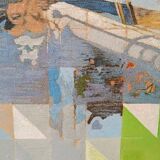 Abstract painting by Maurizio Bini (1940), signed and dated 1972